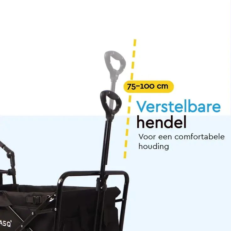 Bolderkar  Deluxe- Opvouwbaar - 100kg -Zwart