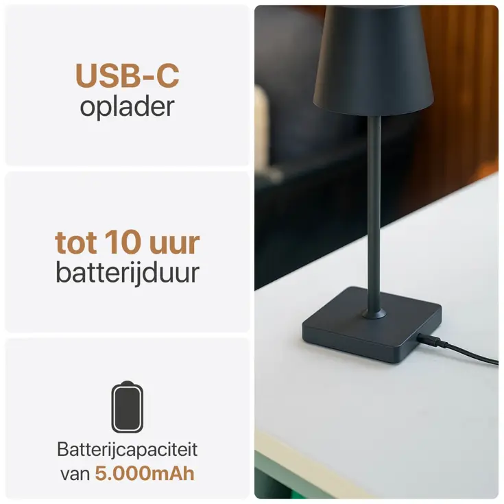 BR-2228 Draadloze Tafellamp - Dimbaar