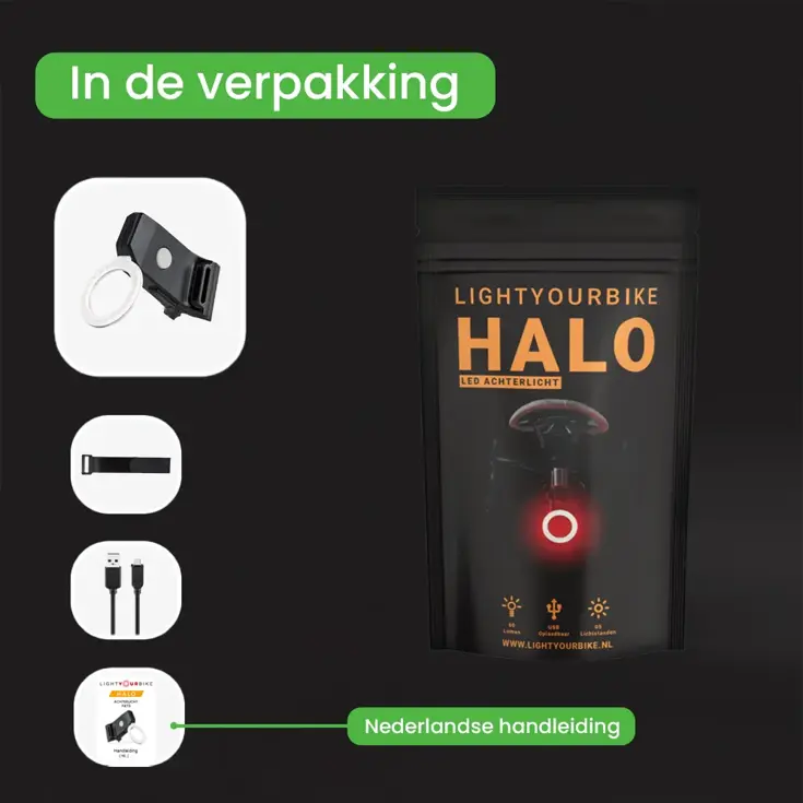 HALO - Achterlicht Fiets - 60 Lumen
