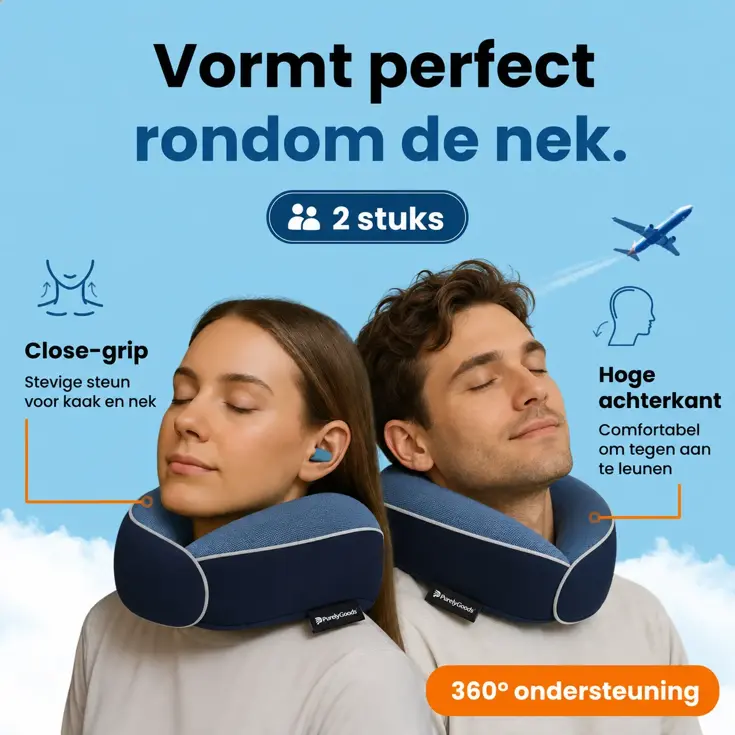 Reissets 2-Pack - Memory Foam - Donkerblauw