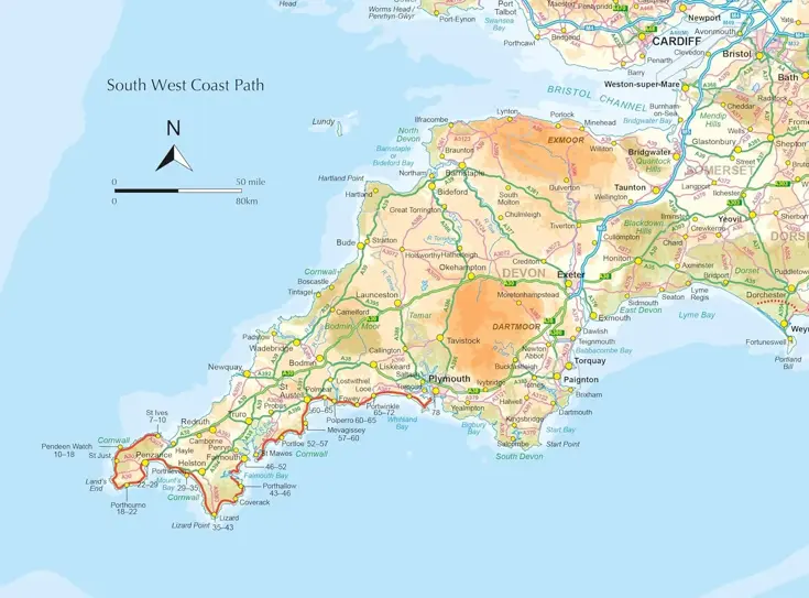 Kaartgids Booklet South West Coast Path Map 2
