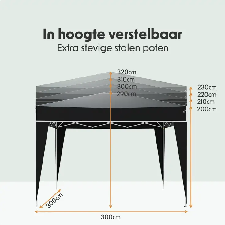 Partytent Plus – 3x3 m – Zwart