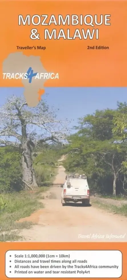Wegenkaart Malawi & Mozambique