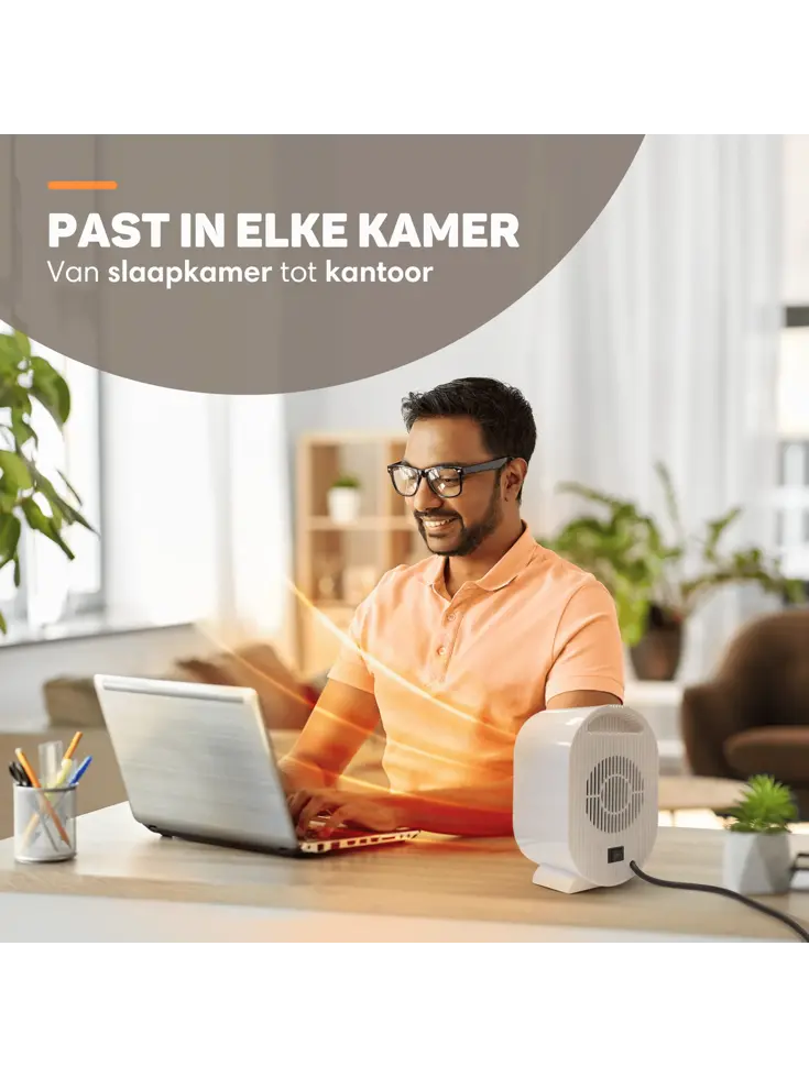 Elektrische Kachel Wit - 1200W - Ventilatorkachel