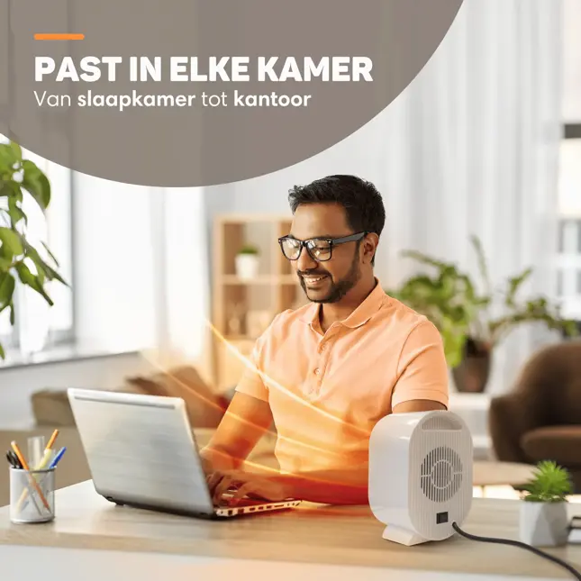 Elektrische Kachel Wit - 1200W - Ventilatorkachel