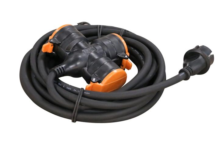 PRO Verlengsnoer 5m - 3-voudig 3x1,5mm