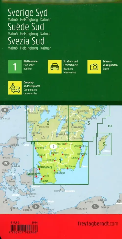 Wegenkaart Zweden 1 Zuid