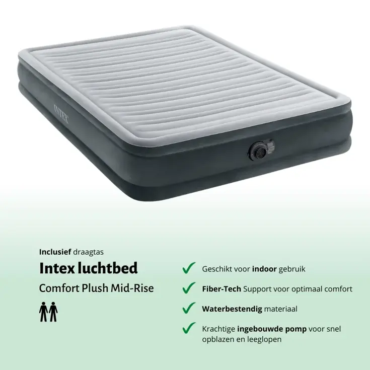 Luchtbed - Intex - 2P - 152x203 + Pomp