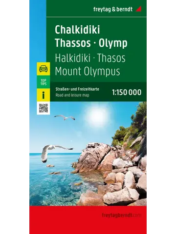 Wegenkaart Chalkidiki, Thasos, Olympus