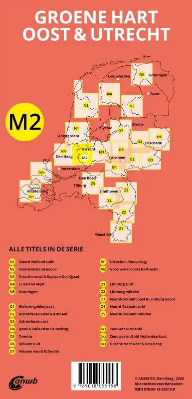 ANWB Fiets en wandelknooppuntenkaart M2 Groene Hart oost & Utrecht
