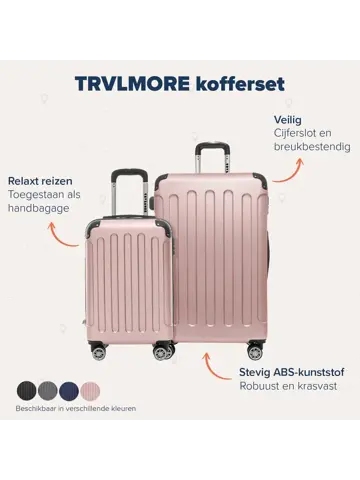 Kofferset – 2 Delig – 38L – Roségoud