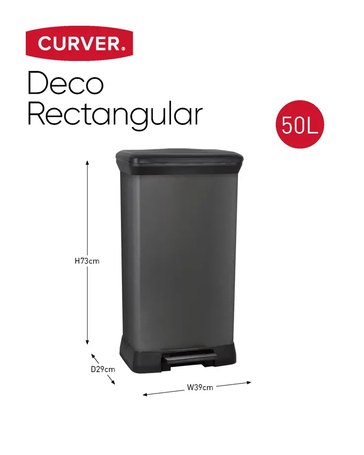 Curver Decobin Prullenbak - 50L - Zwart