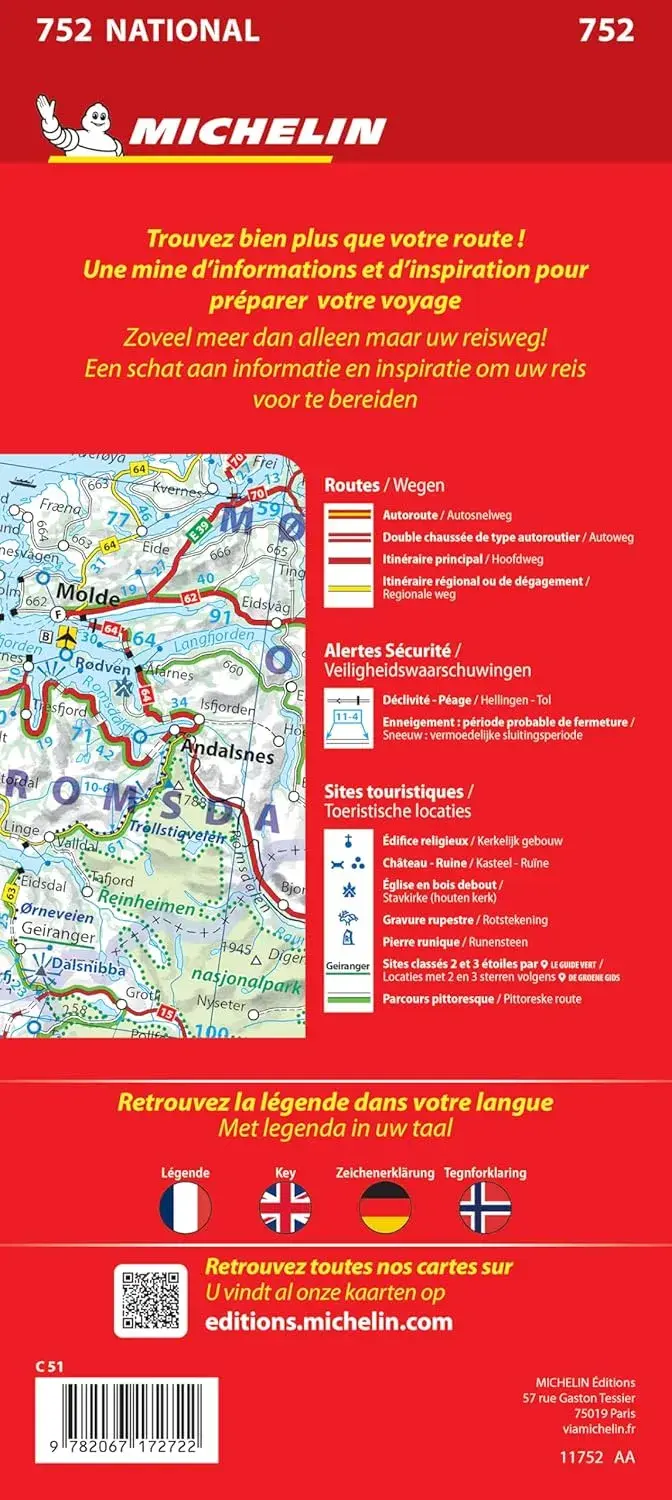 Wegenkaart National 752 Noorwegen