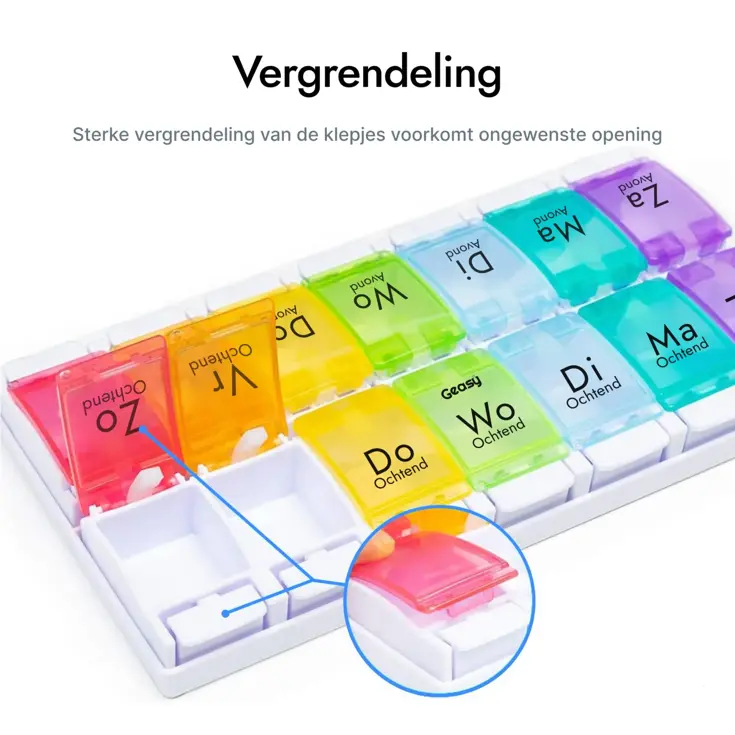 Pillendoos 7 Dagen – 2 Grote Vakken