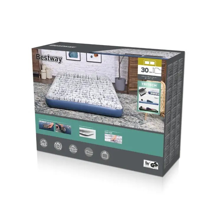 Luchtbed - Bestway - 2P - 152x203 cm + pomp