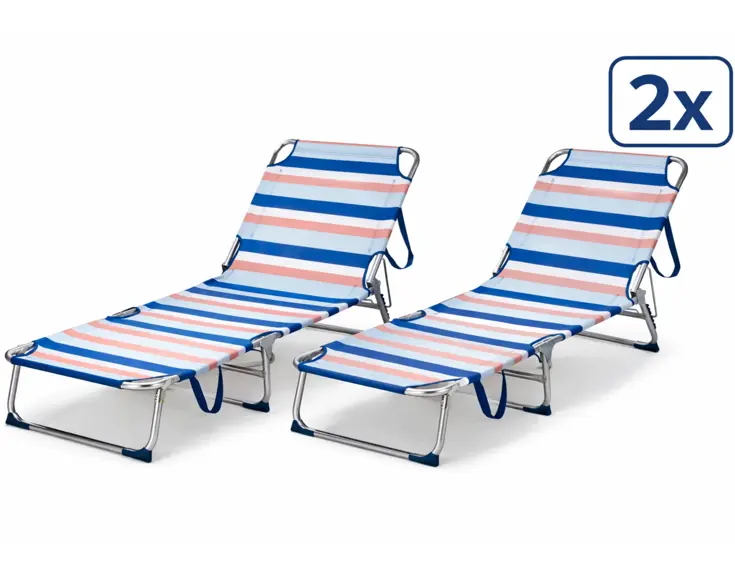 Ligbed 2x - Aluminium - Opvouwbaar -