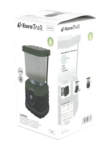 Eurotrail Campinglamp Lumina Solar Oplaadbaar
