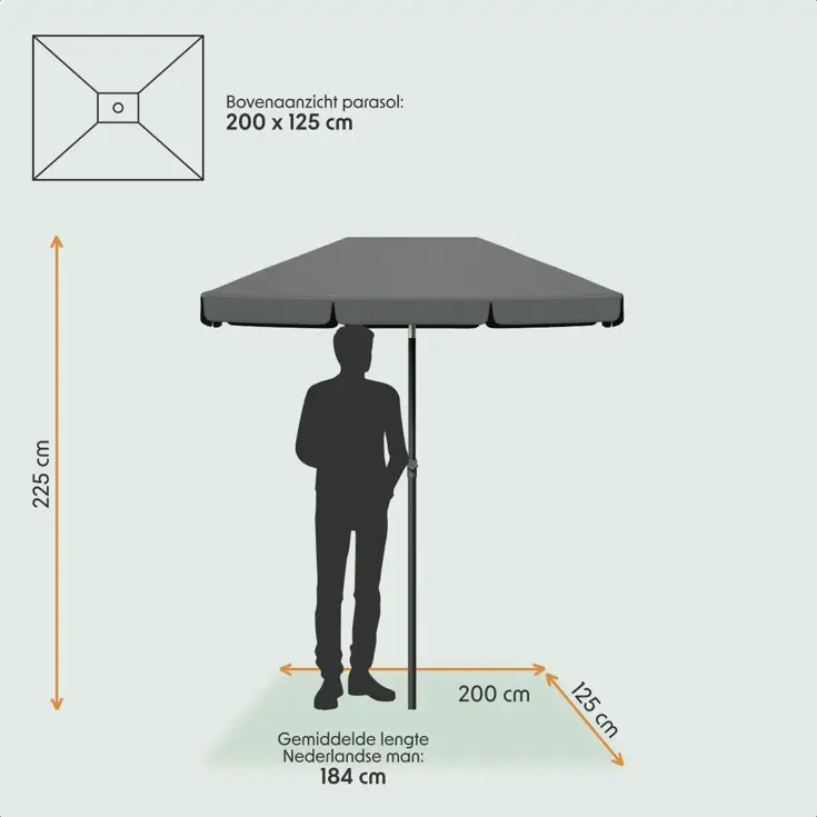 Parasol – 200x125cm