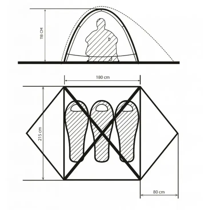 Borzhava 3 Alu lichtgewicht tent