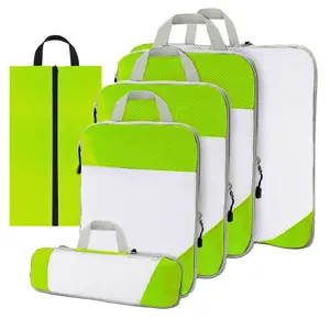 Compressie Packing Cubes – 6 stuks – Groen