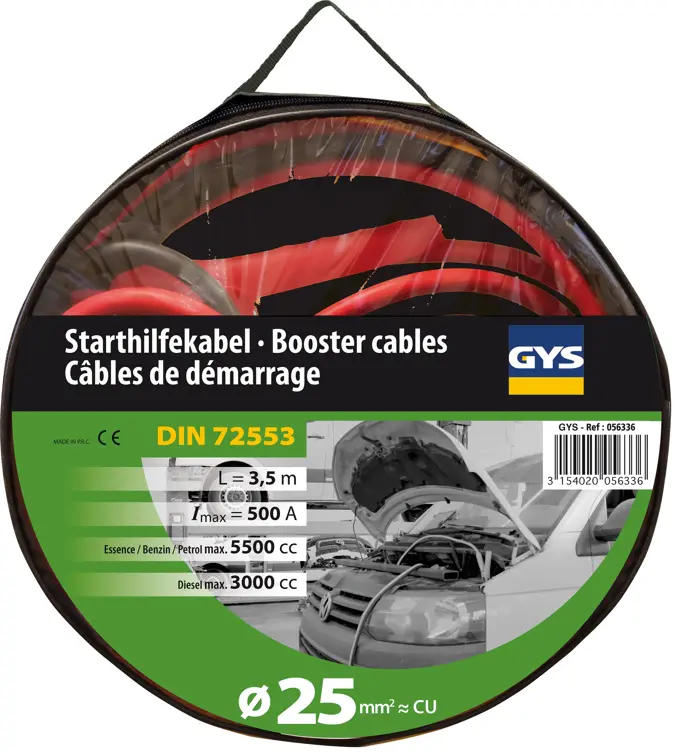 GYS Startkabels 500A - Geïsoleerd - 3,5m