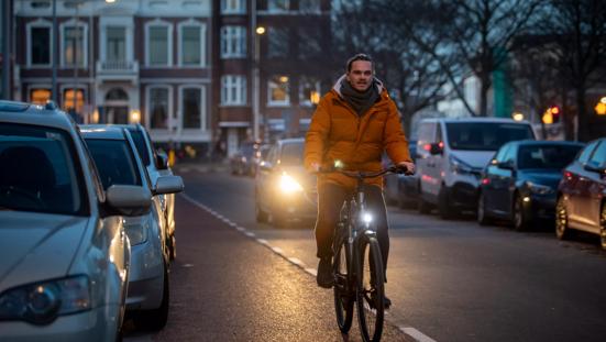 Fietser in het donker