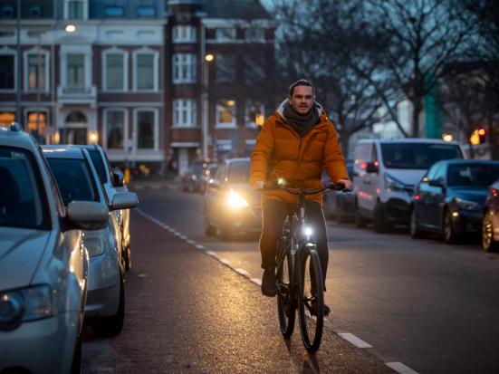 Fietser in het donker