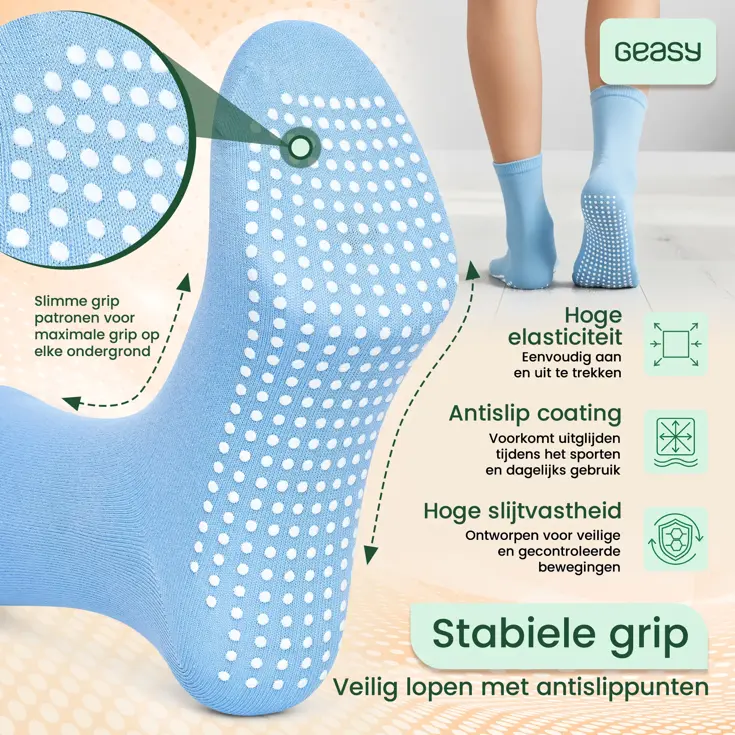 GEASY Antislip Sokken 3 paar - Flex Grip