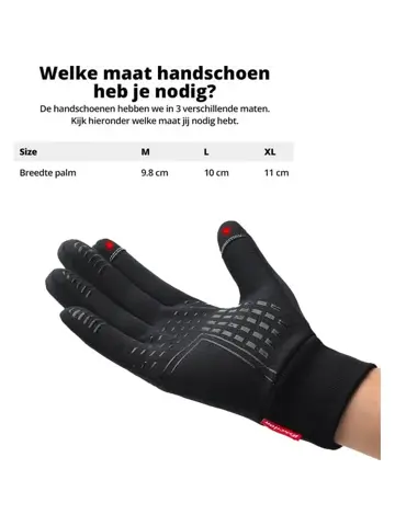 Waterafstotende handschoenen met touchscreen