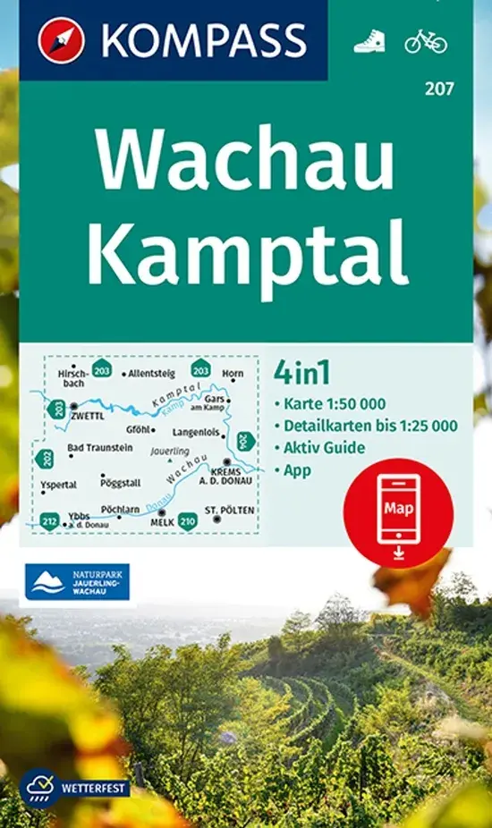 Wandelkaart WK207 Wachau - Kamptal