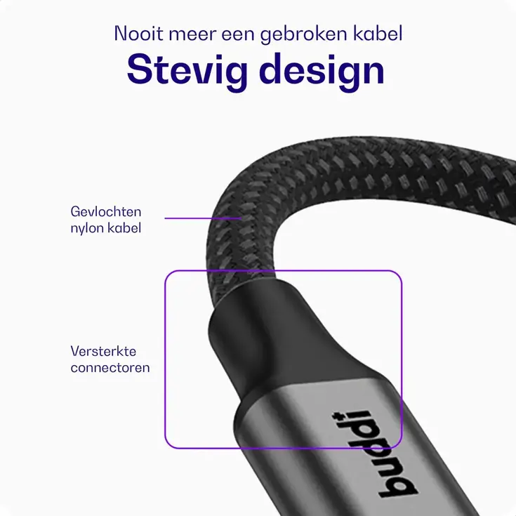 Flex USB-C naar USB-C Kabel 100W 30CM Zwart