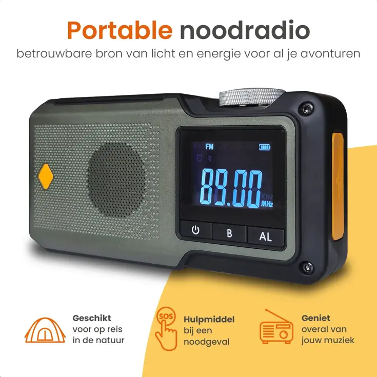 Noodradio - Solar Powerbank 10000mAh - Bluetooth