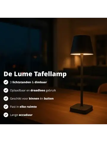 Tafellamp Lume - 3 lichtstanden - 38cm
