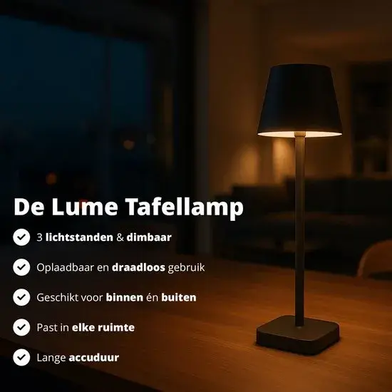 Tafellamp Lume - 3 lichtstanden - 38cm