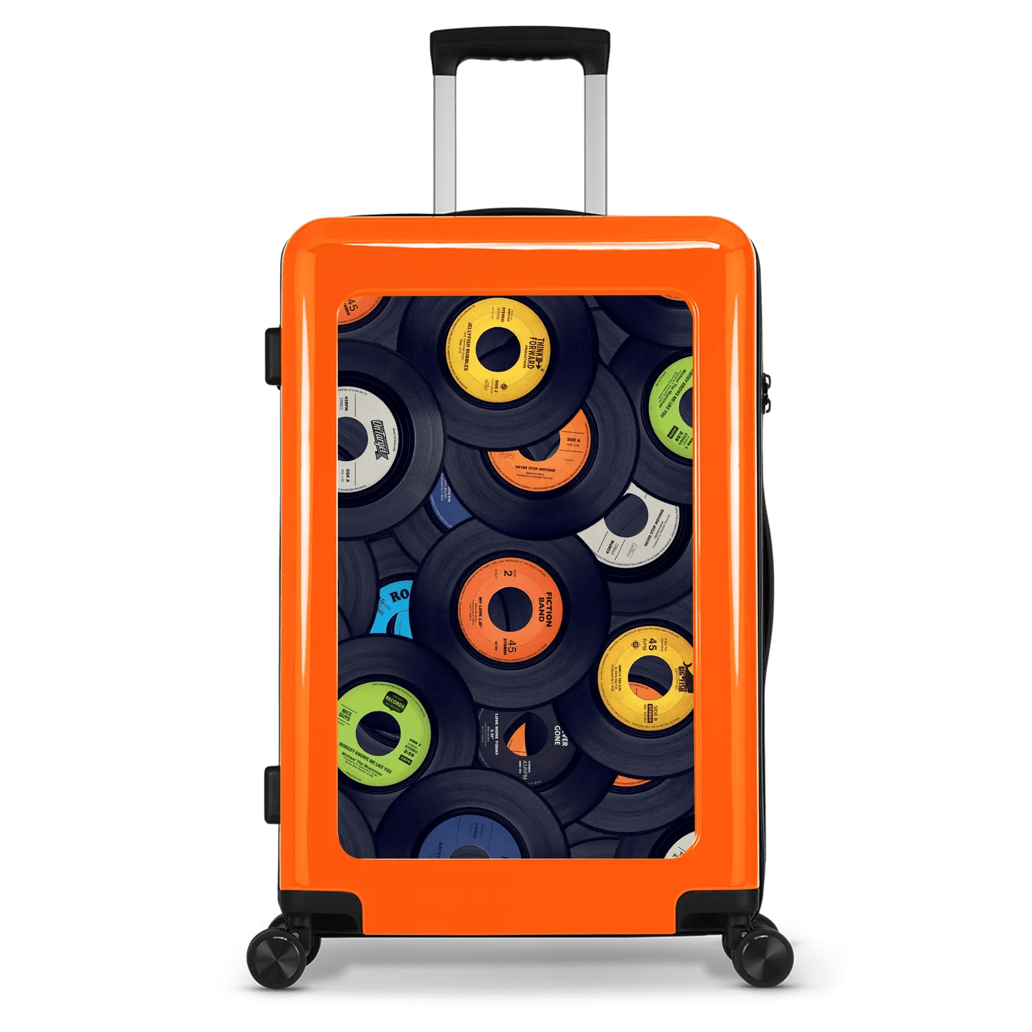 Stickercase  Vintage Vinyl  Reiskoffer  65cm  Oranje  Zwart