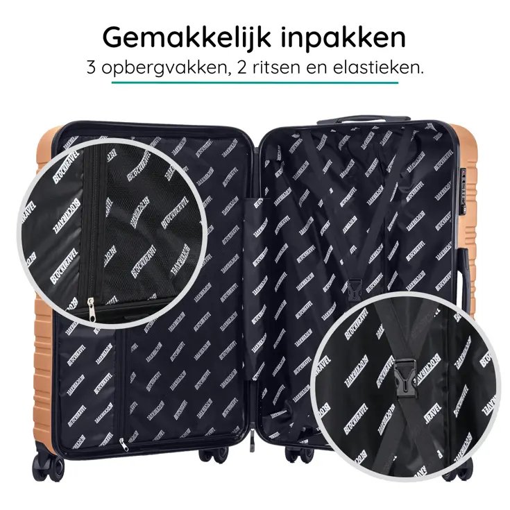 Reiskoffer L ABS 95L met TSA-slot en 360° wielen