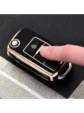 TPU Sleutelhoesje voor Volkswagen goud A3