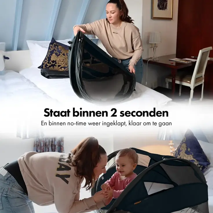 Baby luxe campingbedje - Zelfopblaasbare matras