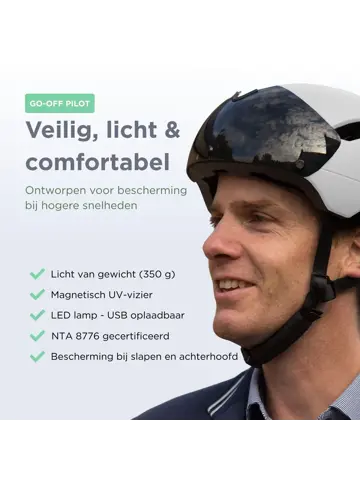 PILOT fietshelm met vizier NTA certif.