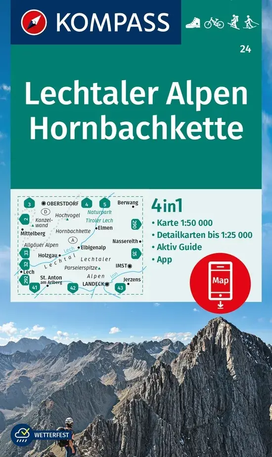 Wandelkaart WK24 Lechtaler Alpen