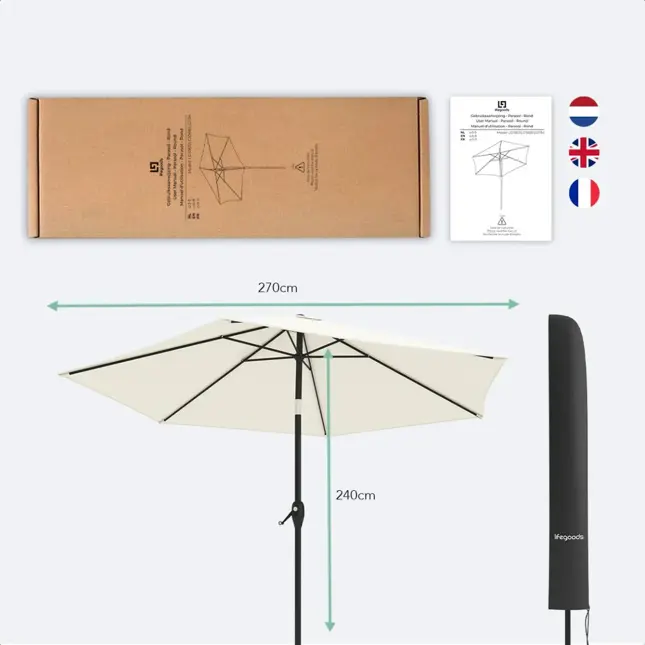 LifeGoods Parasol - 270 cm