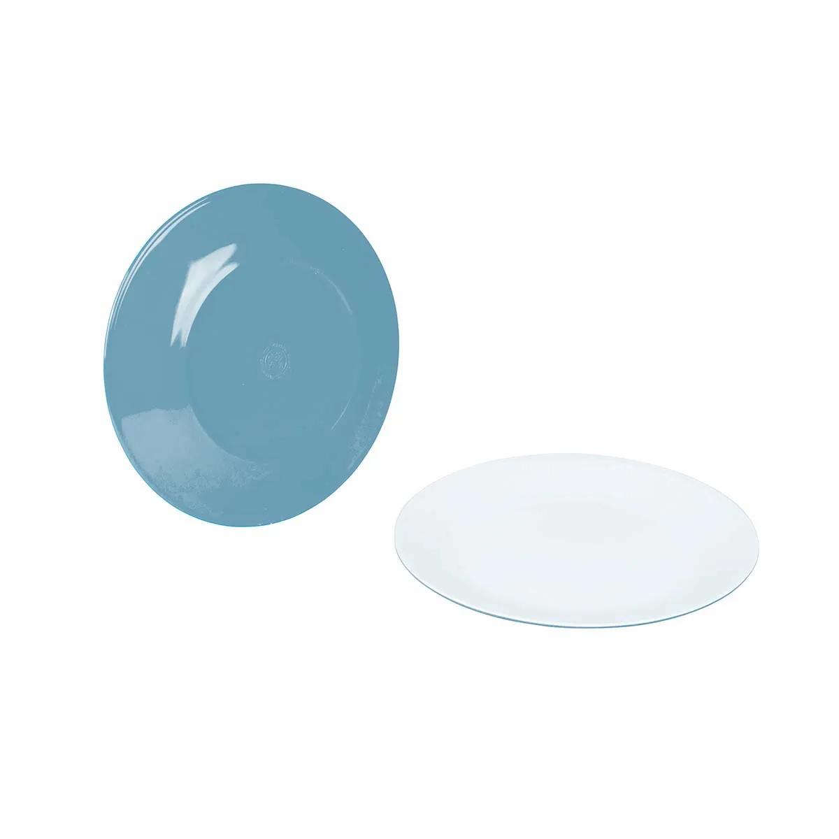 Bo-camp  Dinerbord Two-Tone Melamine 4 Stuks  Blauw