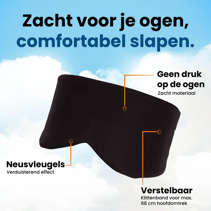 Katoenen Slaapmasker - Verduisterend - Zwart