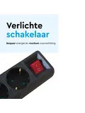 Stekkerdoos 3‑voudig met schakelaar – 1,4 m