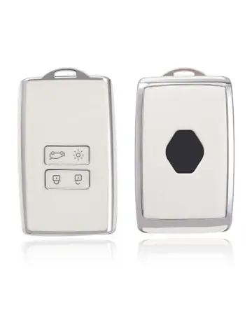 TPU Sleutelhoesje voor Renault wit A4