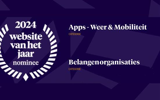 Hoera! We zijn genomineerd voor app en website van het jaar