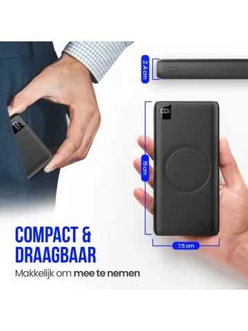 Powerbank met Draadloze Qi Lader