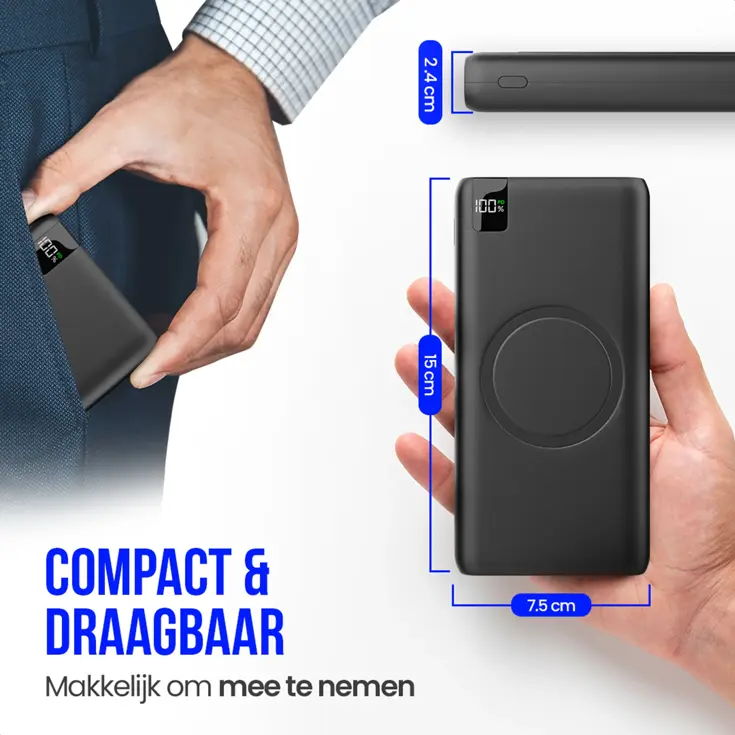 Powerbank met Draadloze Qi Lader