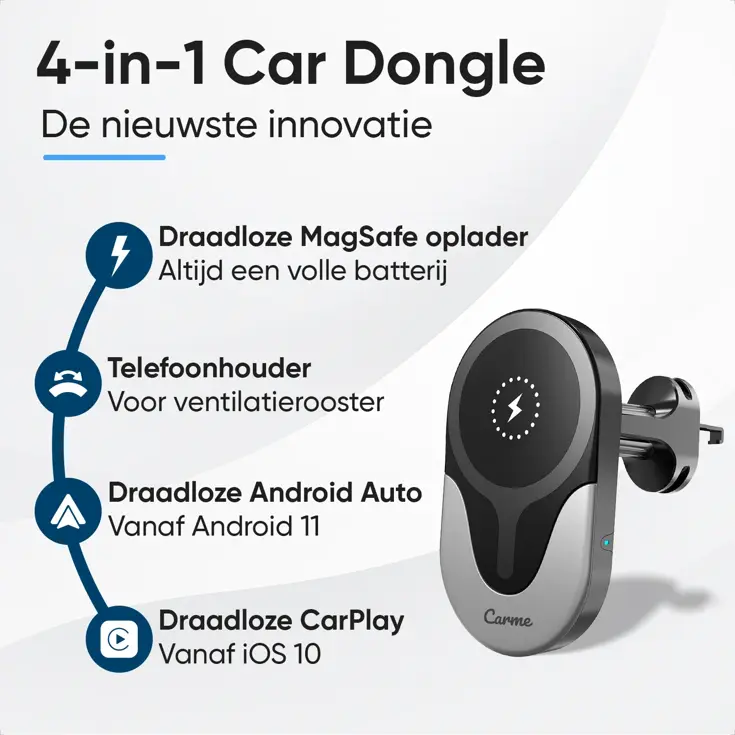 4-in-1 Car Dongle - Zwart