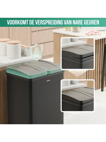 Avalo Prullenbak 2x30L - RVS